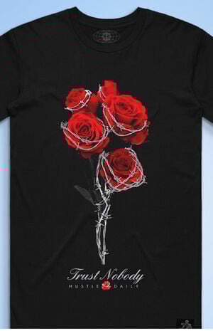Retro 4 Bred Barbed Roses T-Shirt image number 2
