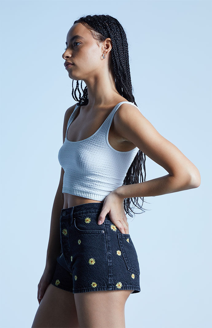 Pacsun flower jean shorts shop