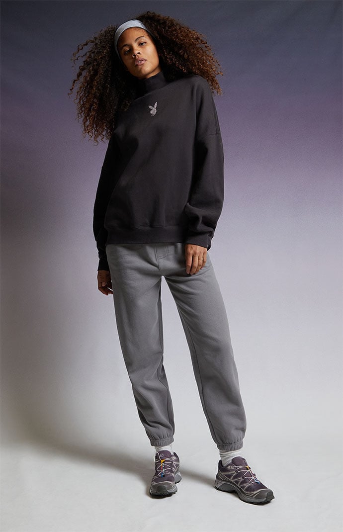 Playboy By PacSun Studded Bunny Mock Neck Sweatshirt | PacSun