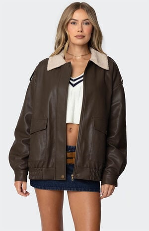 Ann Oversized Faux Leather Jacket