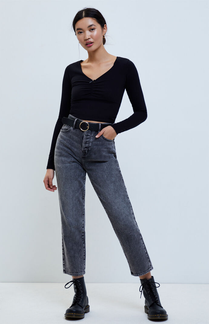 Long Sleeve Cinched Bow Top