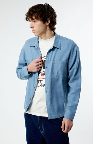 Black Cropped Classic Long Sleeve Shirt image number 1