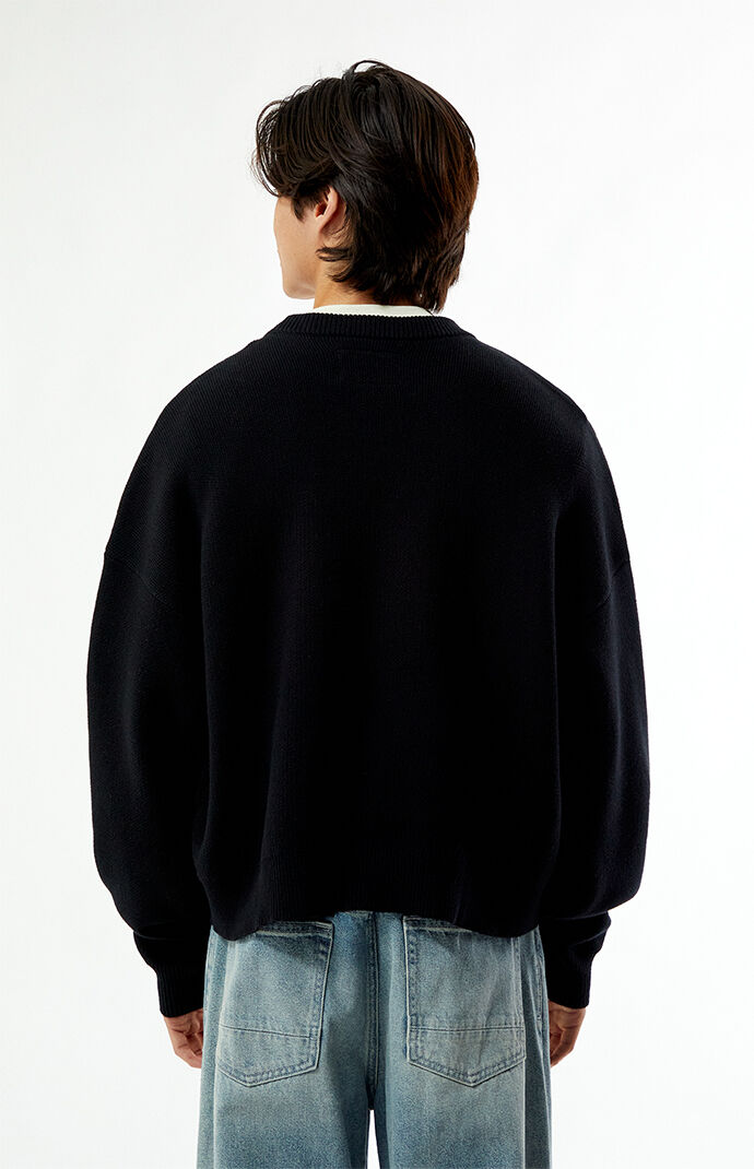 Maison Margiela Knit crew neck sweater with stitch detailing