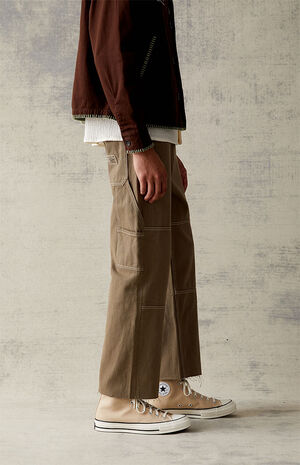 Baggy Olive Panel Jeans image number 3