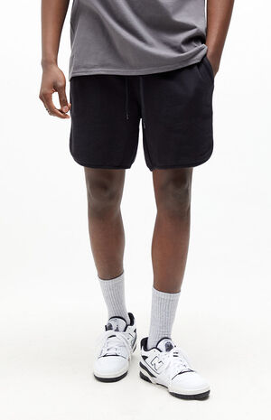 Black French Terry Dolphin Sweat Shorts image number 2