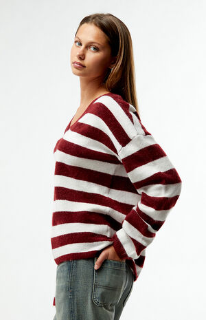 Striped V-Neck Sweater image number 4