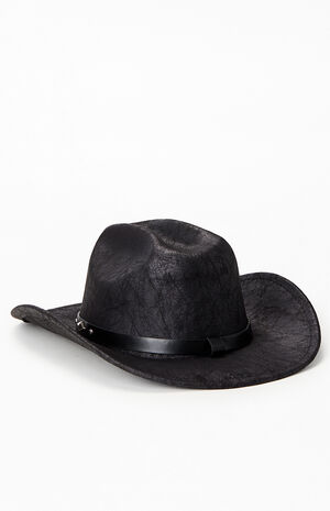 Distressed Faux Leather Cowboy Hat image number 3
