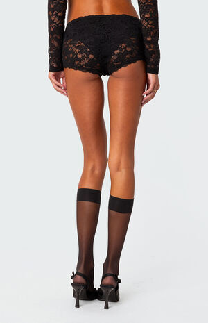Estella Sheer Lace Micro Shorts image number 5