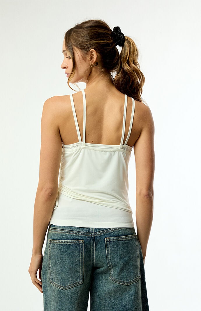 adidas White Double Layered Tank Top | Pacsun