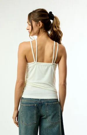 White Double Layered Tank Top image number 4