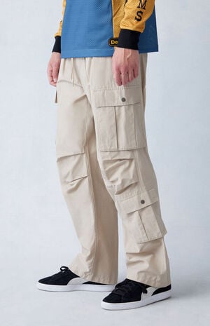 Tan Baggy Cargo Pants image number 3