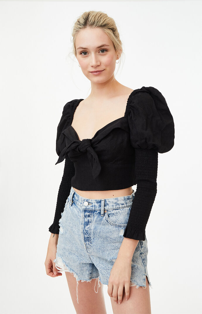 Bardot tie best sale front top
