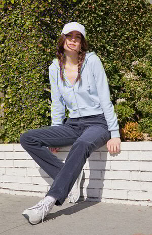 Navy Corduroy Straight Leg Pants image number 1