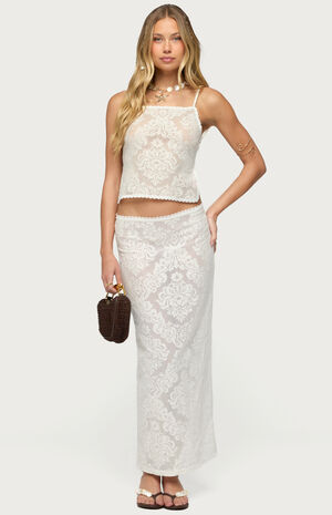 Violette Sheer Lace Maxi Skirt image number 5
