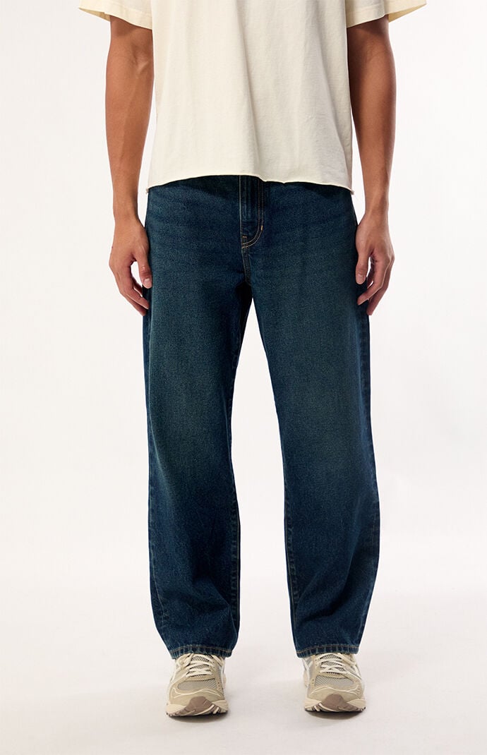 Pacsun Logan Relaxed Straight Jeans Dark Indigo
