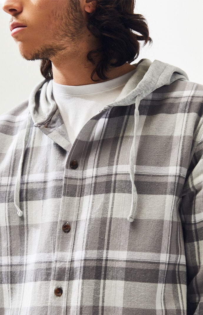 pacsun hooded flannel