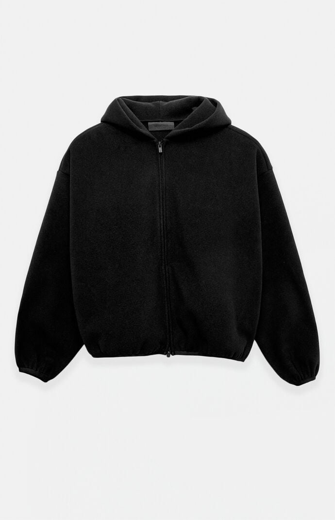 Fear of God ESSENTIALS Women's Black Brushed Yarn Hooded Bomber Jacket