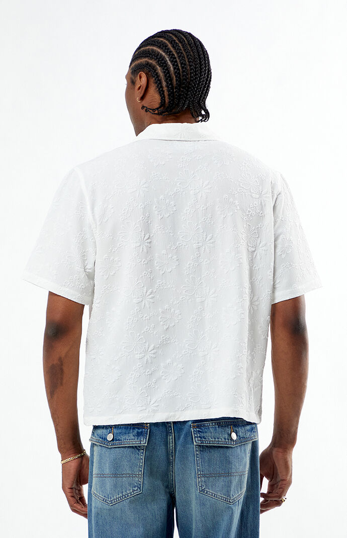 Pacsun White Bloom Oversized Camp Shirt