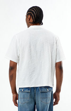White Bloom Oversized Camp Shirt image number 4