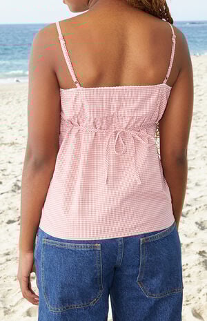 Red & White Plaid Edith Tank Top Red & White Plaid Edith Tank Top image number 3