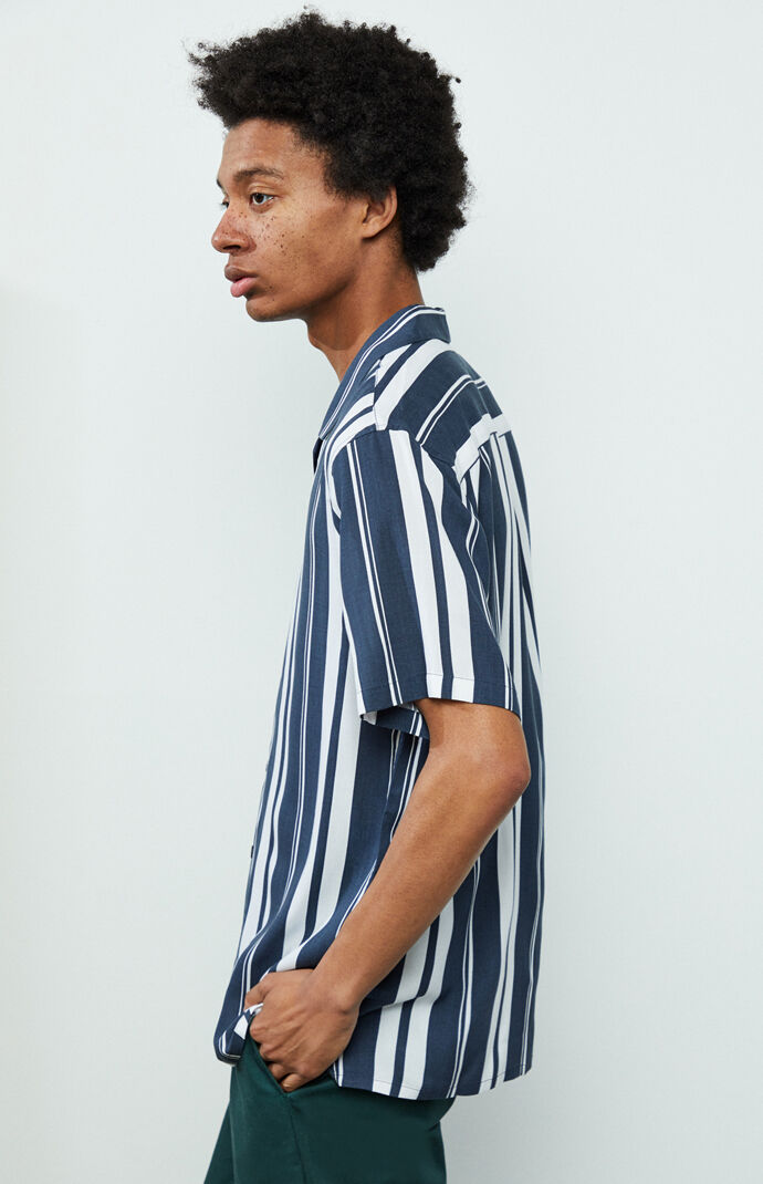 Burg Striped Camp Shirt