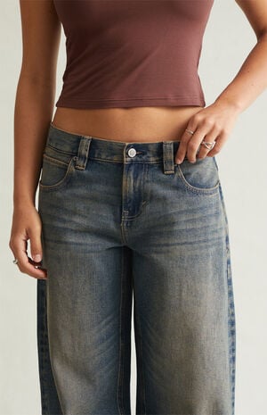 Pacsun Sloane Low Rise Ultra Baggy Jeans Dark Blue Tint | PacSun