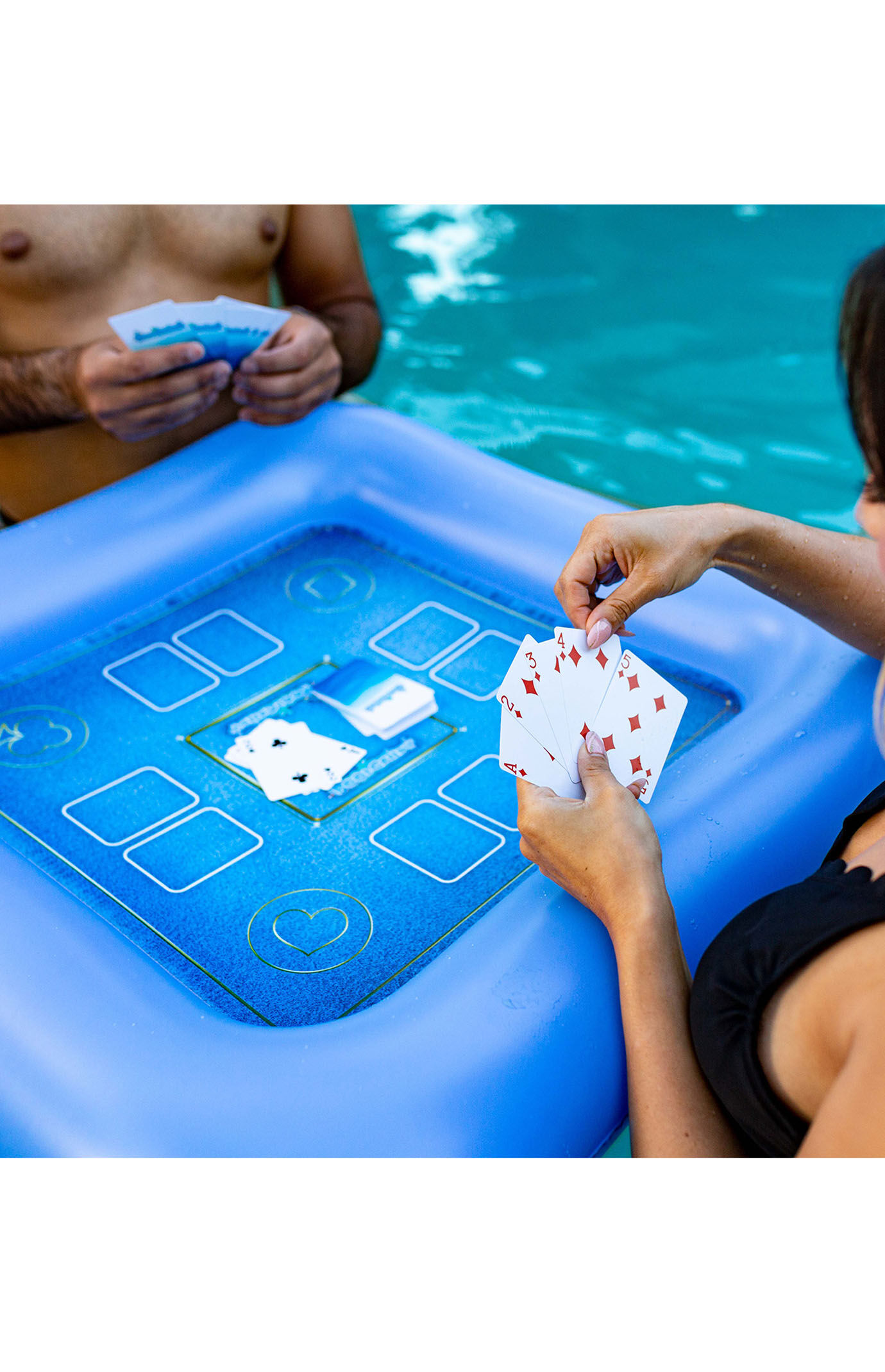 PoolCandy Inflatable Game Table with Waterproof Playing Cards