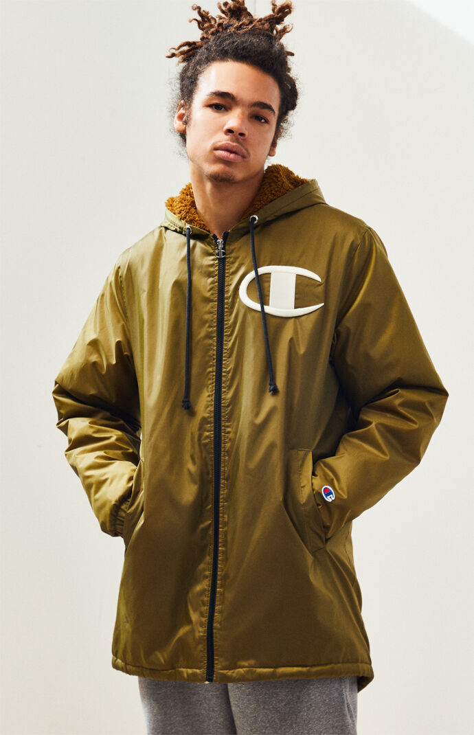 sherpa lined stadium jacket