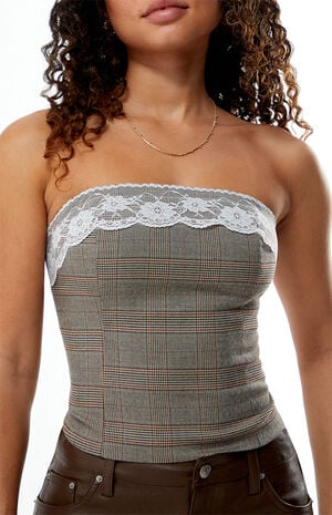 Plaid Strapless Corset image number 2