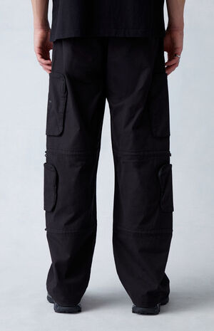 Canvas Black Baggy Cargo Pants image number 4