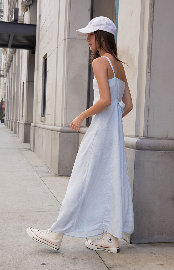 John Galt Blue Floral Colleen Slip Dress | Pacsun