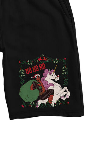 Deadpool Christmas Ho Ho Sweat Shorts image number 2
