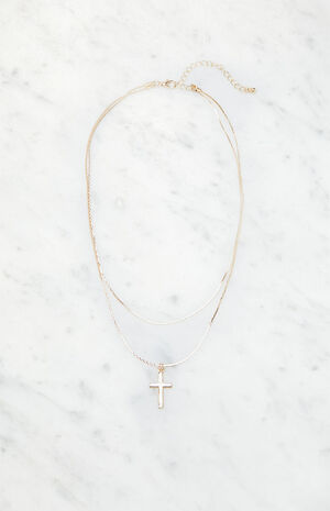 Single Cross Layered Necklace image number 3