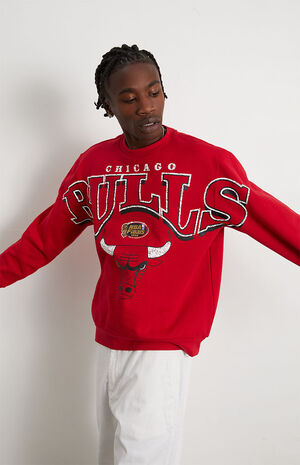 Chicago Bulls NBA Applique Black Crew Neck Sweatshirt