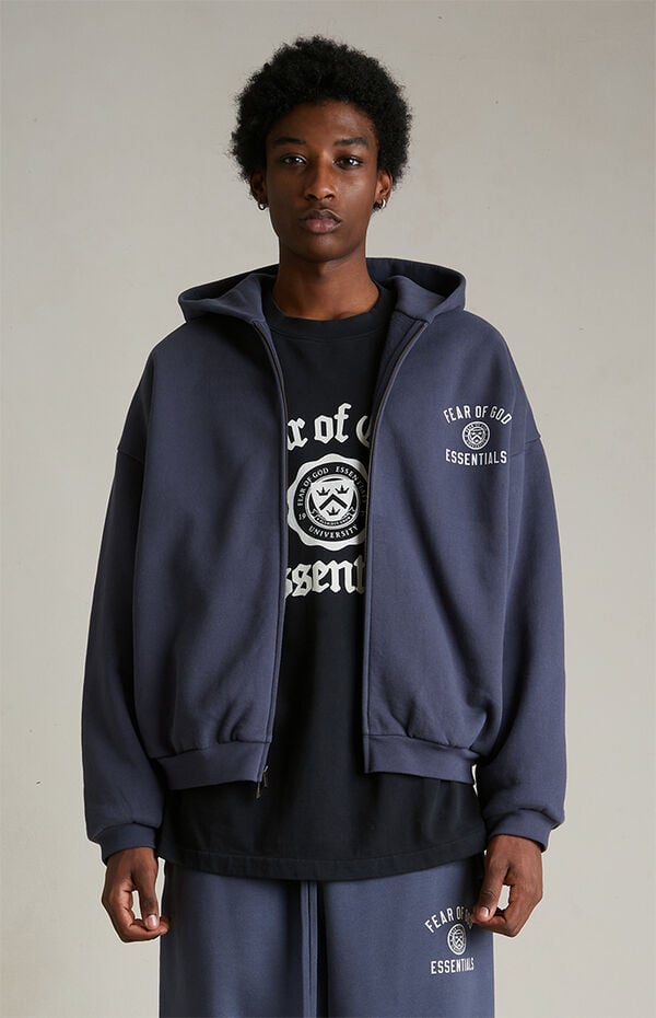 Fear of God ESSENTIALS Marine Heavy Fleece University Full Zip 