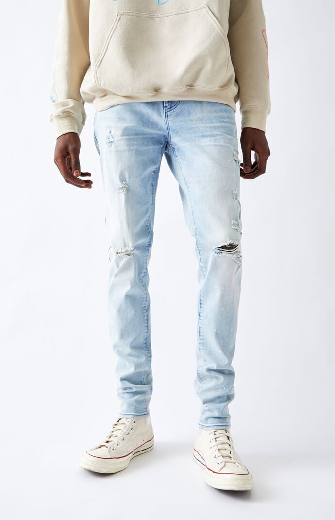 Pacsun stacked skinny ripped light jeans 2025