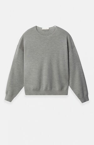 Concrete Heather Merino Wool Crew Neck Sweater image number 1