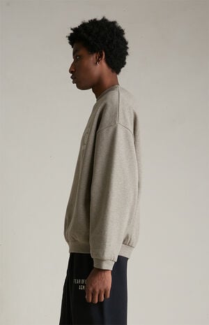 Heather Grey University Fleece Crew Neck Sweatshirt image number 3
