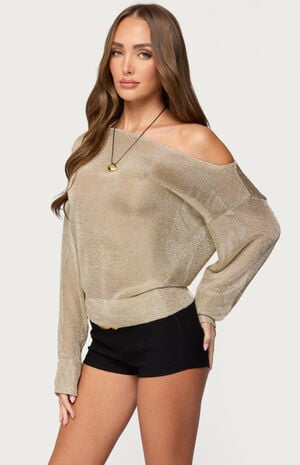 Charlo Off Shoulder Shiny Top image number 2