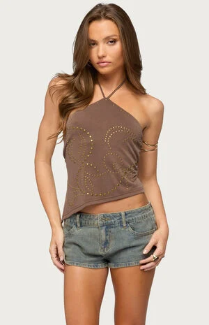 Ellise Studded Built-In Bra Top image number 1