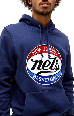 Men's Mitchell & Ness Blue New Jersey Nets Perfect Season Fleece Pullover  Sweatshirt