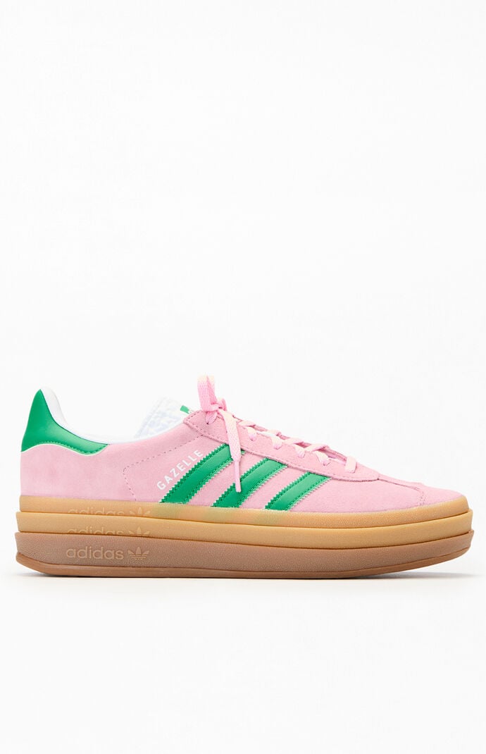 adidas Women's Green & Pink Gazelle Bold Sneakers