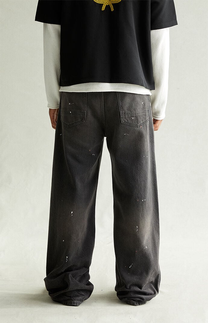 Pacsun Blake Extreme Baggy Jeans Paint Splatter Faded Black | Pacsun