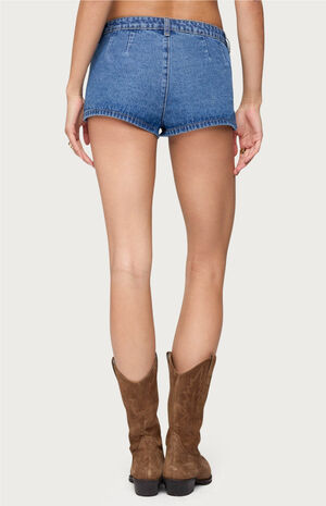 Grommet & Stud Denim Micro Shorts image number 3