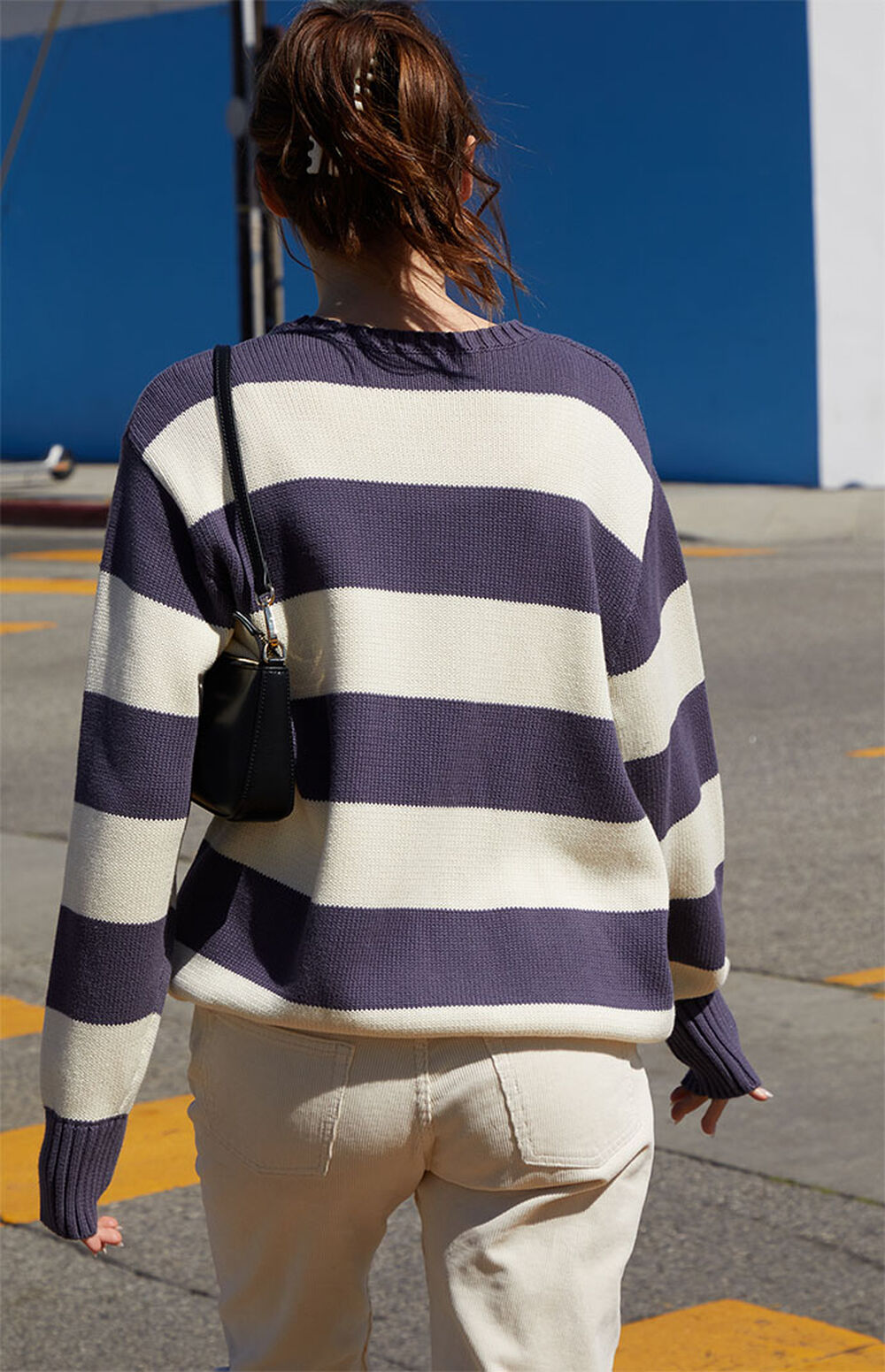 John Galt Cream & Navy Striped Brianna Sweater PacSun