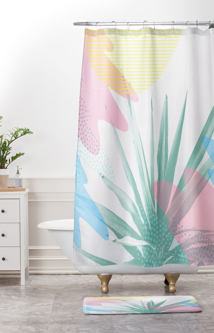 Geometric Palm Memory Foam Bath Mat