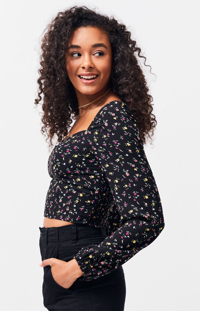 Long Sleeve Bustier Top
