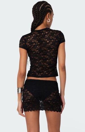 Kaori Sheer Lace T-Shirt image number 4