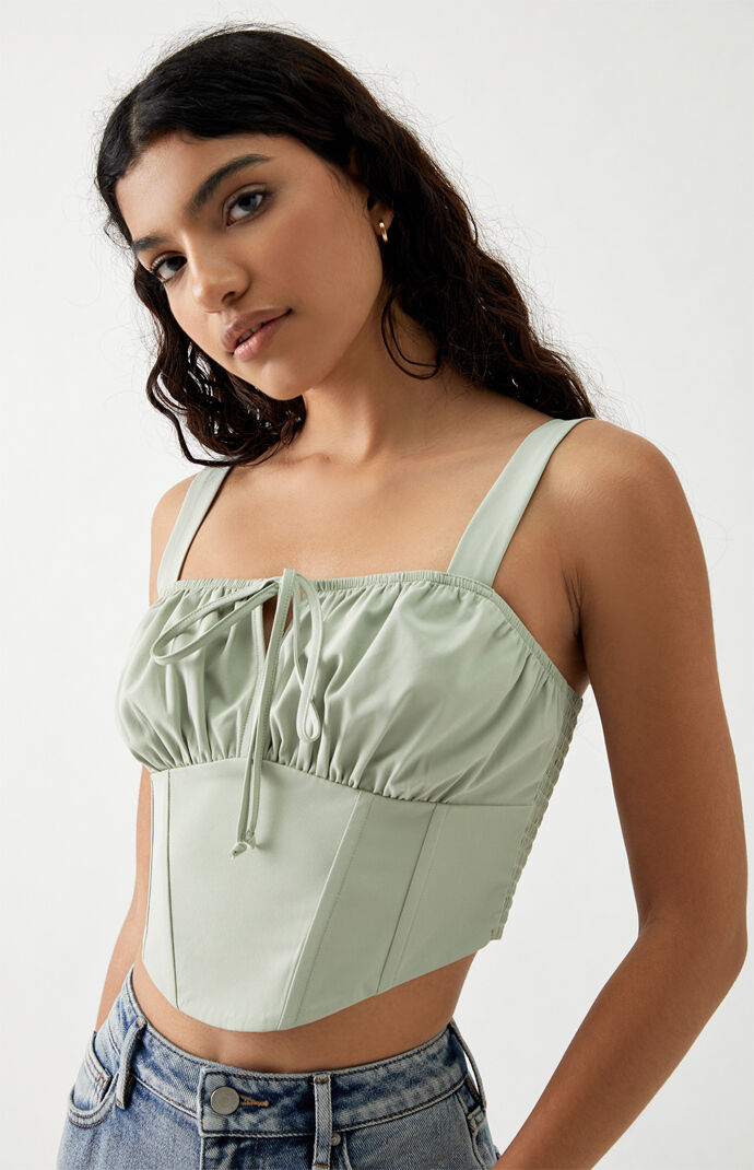Tie Front Bustier Tank Top