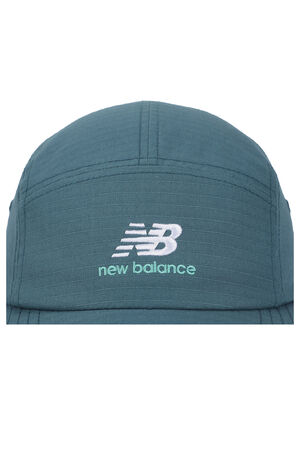 5-Panel Stacked NB Logo Big Teal Blue Camper Hat image number 3